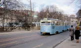 Gothenburg tram line 4 with railcar 542 on Västra Hamngatan (1962)