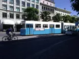 Gothenburg tram line 6 with articulated tram 371 on Västra Hamngatan (2018)