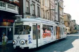 Grudziądz tram line T2 with articulated tram 77 on Rynek Główny (2004)