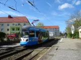 Halberstadt tram line 2 with low-floor articulated tram 2 at Herbingstraße (2017)