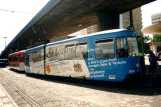 Halle (Saale) extra line 5 E with articulated tram 864 at Riebeckplatz (2001)