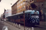 Hannover special event line E with articulated tram 503 near Hauptbahnhof (1986)