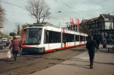 Heidelberg regional line 5 with low-floor articulated tram 119 at Bismarckplatz (1998)