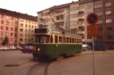 Helsinki extra line 5 with railcar 375 at Tölötorg/Töölöntori (1980)