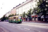 Helsinki tram line 7B with articulated tram 80 on Mannerheimvägen/Mannerheiminte (1992)