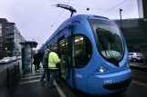 Helsinki tram line 8 with low-floor articulated tram 2263 at Maria/Mechelininkatu (2008)