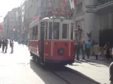 Istanbul Nostalgilinje T2 with railcar 223, the back İstiklal Cd (2008)