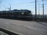 Istanbul regional line T1 with low-floor articulated tram 706 on Galata Köprüsü (2008)