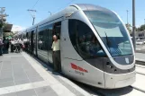 Jerusalem light rail line L1 with light rail car 026 at Damascus Gate (2012)