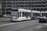 Kassel regional line RT5 with low-floor articulated tram 711 "Die Sterntaler" near Am Weinberg (2022)