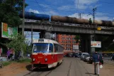 Kiev tram line 16 with railcar 5991 at Vulytsya Sklyarenko (2011)