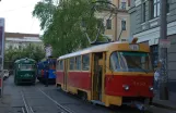 Kiev tram line 18 with railcar 5728 at Kontraktowa płoszcza (2011)