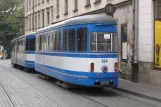 Kraków tram line 1 with sidecar 564 on Dominikańska (2011)