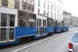 Kraków tram line 10 with railcar 803 on Stradomska (2011)