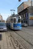 Kraków tram line 2 with articulated tram 196 on Zwierzyniecka (2011)