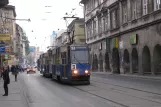 Kraków tram line 3 with railcar 360 near Plac Wolnica (2011)