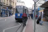 Kraków tram line 3 with railcar 361 at Pędzichów (2011)