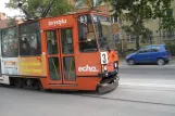 Kraków tram line 3 with railcar 425 on Straszewskiego (2011)