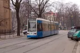 Kraków tram line 8 with low-floor articulated tram 2007 on Franciszkańska (2005)