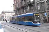Kraków tram line 8 with low-floor articulated tram 2030 at Stradom (2011)