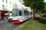 Krefeld tram line 042 with articulated tram 850 "Forstwald" at Dreikönigenstraße (2010)