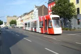 Krefeld tram line 044 with low-floor articulated tram 605 at Florastr. (2010)