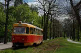 Kyiv tram line 12 with railcar 5990 at Hurtozhytok (2011)