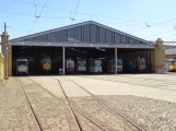 Leipzig railcar 1602 inside Apelstraße 1 (2023)