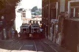 Lisbon funicular Elevador da Glória with cable car Gloria 1 on Calçada da Glória (1985)