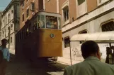 Lisbon funicular Elevador da Glória with cable car Gloria 1 on Calçada da Glória (1988)