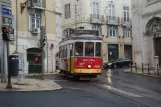 Lisbon tram line 12E with railcar 558 on Largo Madalena (2013)