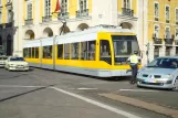 Lisbon tram line 15E with low-floor articulated tram 503 on Praça do Cormércio (2008)