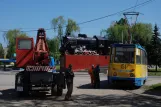 Luhansk tram line 3 with railcar 151 at Fabryka Lokomotyw (2011)