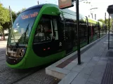 Lund tram line 1 with low-floor articulated tram 03 (Blåtand) at Lund C (2022)