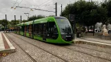 Lund tram line 1 with low-floor articulated tram 06 (Saxo Grammaticus) at Lund C (2023)