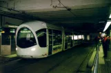 Lyon tram line T2 with low-floor articulated tram 35 at Perrache (2007)