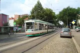 Magdeburg tram line 3 with low-floor articulated tram 1325 at Friesenstr. (2014)