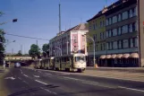 Magdeburg tram line 4 with railcar 1270 on Ernst-Reuter-Allee (1990)