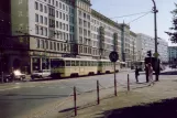 Magdeburg tram line 5 with railcar 1064 on Ernst-Reuter-Allee (1990)