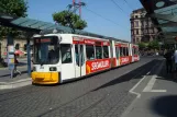 Mainz tram line 51 with low-floor articulated tram 202 at Hauptbahnhof (2010)