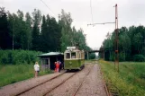 Malmköping museum line with railcar 34 at Hosjö (1995)