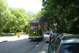 Malmö Museispårvägen with railcar 100 near Fügeldammarna (2012)