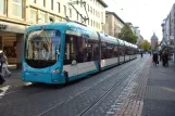 Mannheim regional line 4 with low-floor articulated tram 5709 at Strohmarkt (2009)