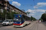 Mariupol tram line 10 with railcar 303 at Nikopolskyi Ave (2012)