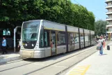 Messina tram line 28 with low-floor articulated tram 02T near Repubblica (2009)