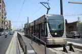 Messina tram line 28 with low-floor articulated tram 06T at Bonino (2009)