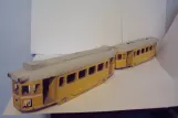 Model tram: Lundings bogiemotorvogn og Lundings bogiebivogn linie 10 (1953)