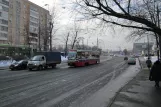 Moscow tram line 11 with railcar 2122 on Borisa Galashkina (2012)