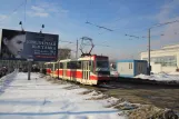 Moscow tram line 17 with articulated tram 2300 on Prospekt Mira (2012)