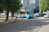 Moscow tram line 50 with railcar 4347 at Kałanczowskaja ulica (2018)